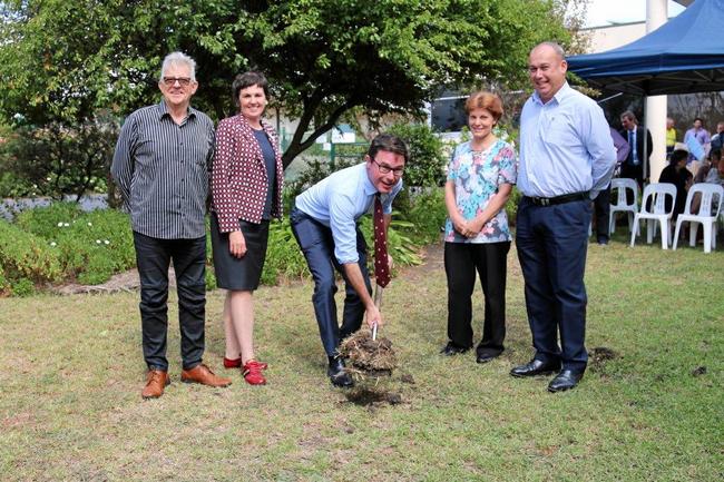 Garry Garnett, Lyndall McCormack, Federal Member for Maranoa David Littleproud and Janine Hegarty at the Sod Turning for the upcoming Killarney Memorial Aged Care development. Picture: John Towells