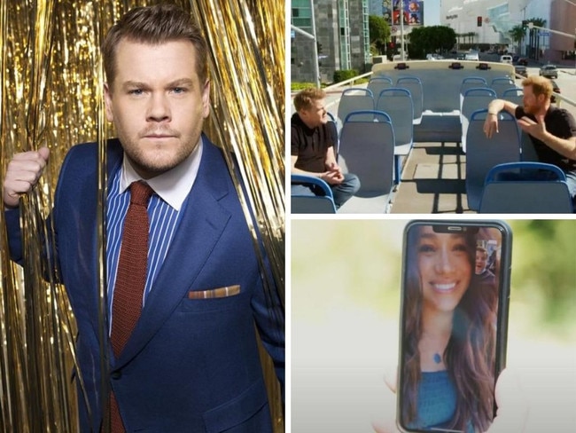 James Corden reveals he's pals with Prince Harry and Meghan Markle.