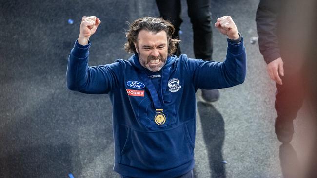 2022 AFL Grand Final at the MCG between Geelong Cats and Sydney Swans. Geelong coach, Chris Scott. Picture: Jason Edwards