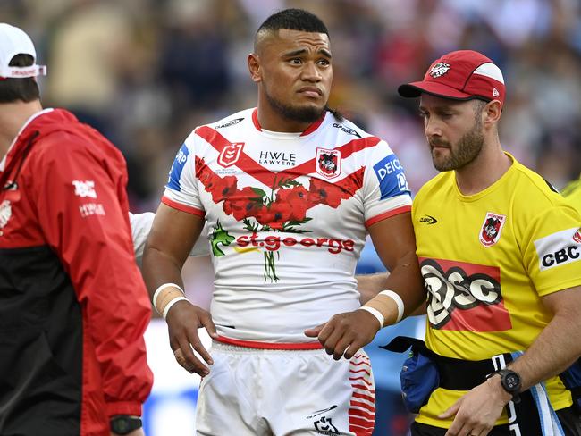 Moses Suli was knocked out from the kick-off in round 8. Picture: NRL Photos