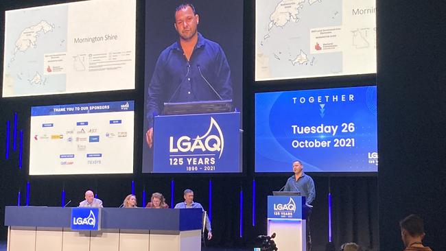 Mornington Island Regional Shire Council mayor Kyle Yanner spoke about his community's health service plight at LGAQ's 2021 conference. Picture: Steph Allen