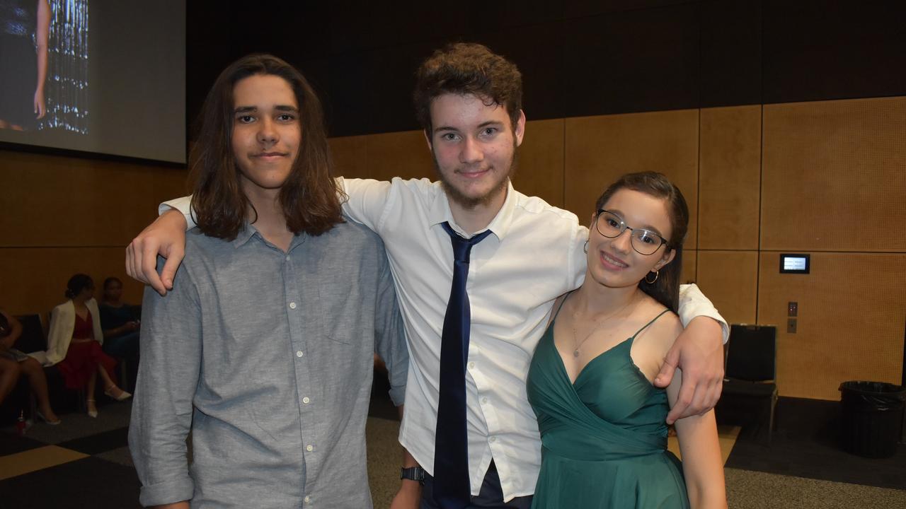 Jye Hinks, Rory Kempin and Anne Ryan from Mackay State High at Mocktail 2021. Picture: Tara Miko