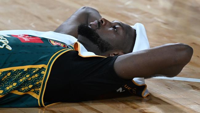 Milton Doyle after the loss to Illawarra Hawks. Picture: Steve Bell/Getty Images