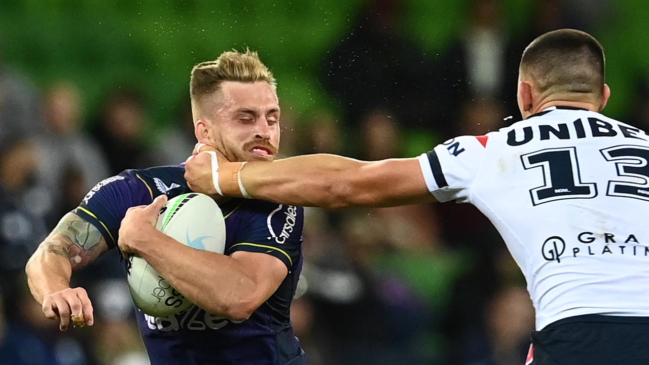 Victor Radley collects Cameron Munster across the face. Picture: Quinn Rooney/Getty