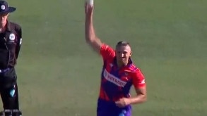 Romanian Pavel Florin rolls his arm over during a European Cricket League game in July.