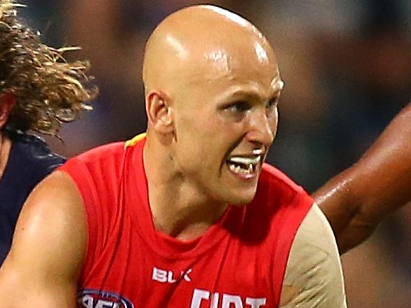 PERTH, WESTERN AUSTRALIA - APRIL 02: Gary Ablett of the Suns looks to pass the ball during the round two AFL match between the Fremantle Dockers and the Gold Coast Suns at Domain Stadium on April 2, 2016 in Perth, Australia. (Photo by Paul Kane/Getty Images)