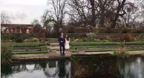 Prince Harry And Meghan Markle Walk Gardens at Kensington Palace After Engagement. Credit - Twitter/Kensington Palace via Storyful