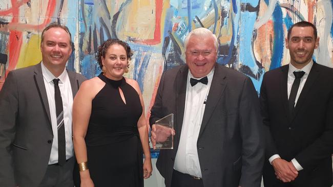 WINNERS: Left to right – Secretary Mackay Cricket Matt Doolan, vice chair Carissa Mansfield, chairman Terry Doolan and general manager Adrian Young.