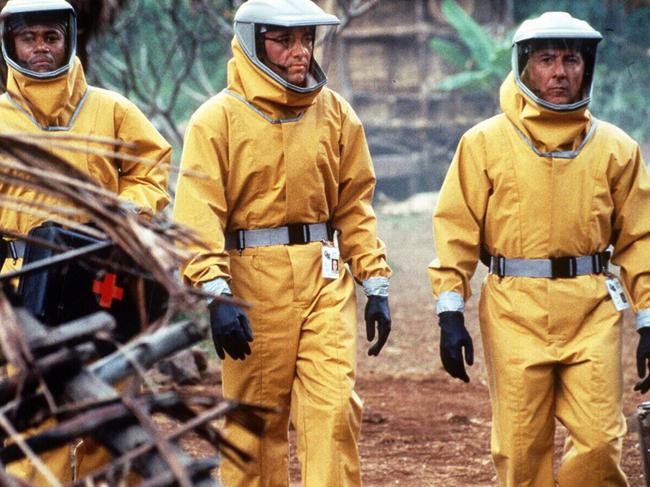 Kevin Spacey and Dustin Hoffman in outbreak. Picture: Supplied