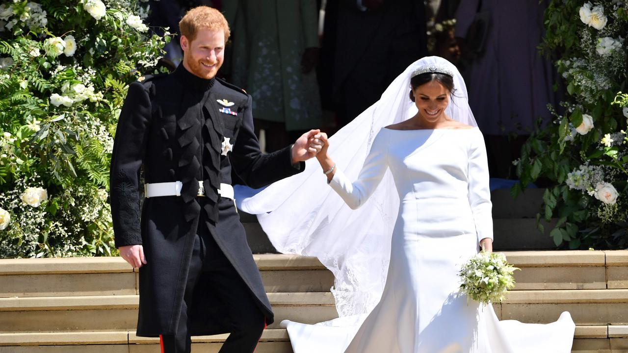 During her sit-down with Oprah, Meghan said she and Prince Harry were married in secret before the big day was broadcast to the world. Picture: AFP.