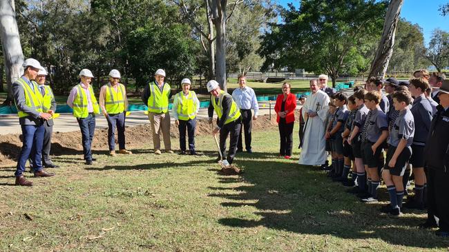 Turning the sod ceremony at Iona College. Picture: Iona College