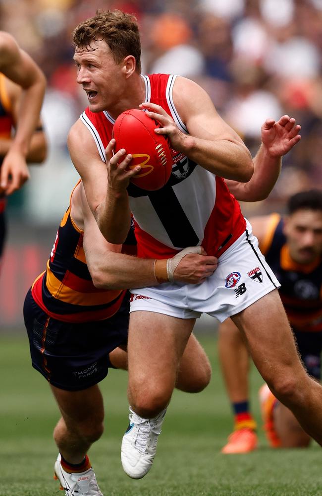 Jack Macrae was one of the Saints’ best on the weekend. Picture: Michael Willson/AFL Photos via Getty Images.