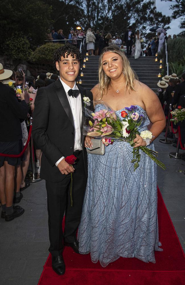 Bianca Gill and partner Hamish Sinclair Lundy arrive at The Glennie School formal at Picnic Point, Thursday, September 12, 2024. Picture: Kevin Farmer