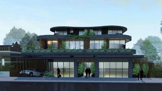 Artist’s impression of the front of the development.