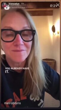 Mel Robbins video Bianca Dye shared to social media