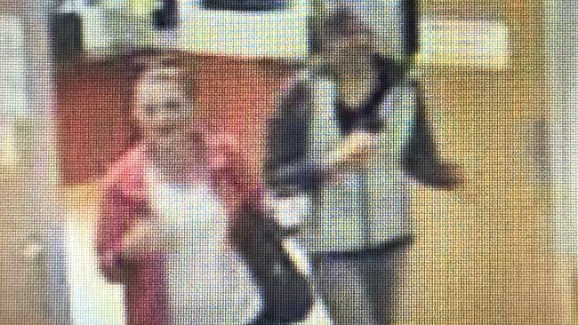 CCTV footage of two women police want to talk two in relation to the theft of six bottles of hand sanitiser from the Mersey Community Hospital.