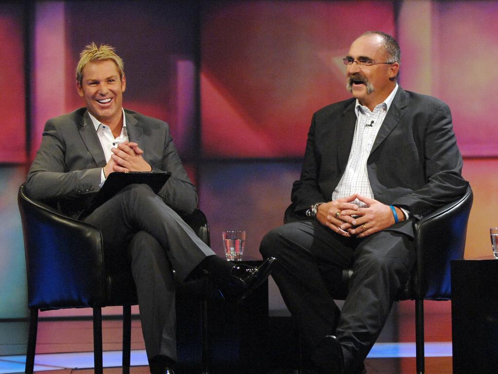 Shane Warne with Merv Hughes.