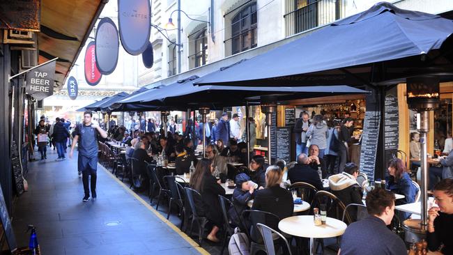 Laneways and eating out - what we love about Melbourne. Picture: Andrew Henshaw