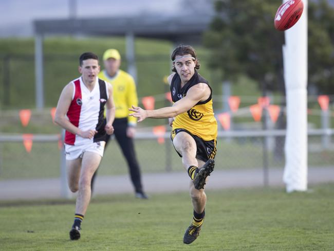 SFL, Hobart Daniel Pulford against Sorell at Pembroke Park. Picture: Chris Kidd