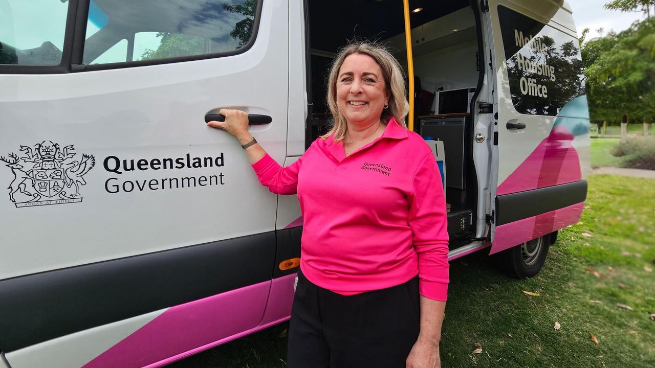 Vicky Meyer, Acting General Manager of Housing and Homelessness at the Department of Housing, stands with the new Mobile Housing Service van now serving the Townsville community. Picture: Natasha Emeck