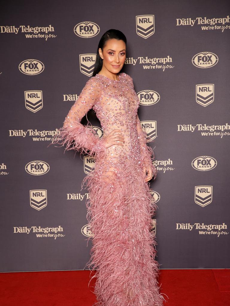 The top WAG caught the eye in a pink gown. Picture: Christian Gilles