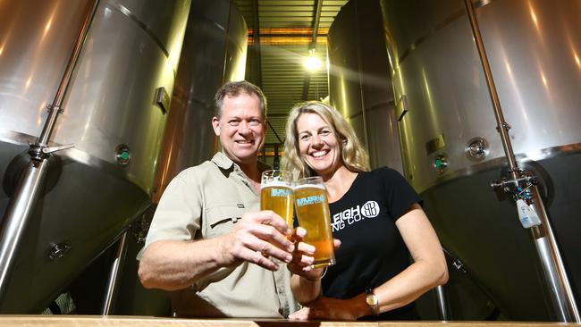 Burleigh Brewing Co Owners Brennan fielding and Peta Fielding. Picture Glenn Hampson