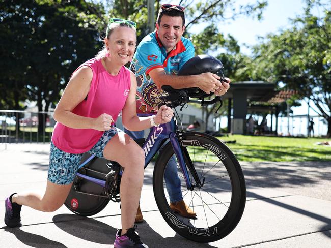 Ironman Cairns has announced Cairns Organisation United for Cancer Health as their official charity partner for this year's event. COUCH fundraising and marketing committee member Nikki Giumelli will participate in the COUCH Charity Fun Run and COUCH board director Nick Loukas will compete in the Ironman 70.3 race, with all registrations and fun run ticket sales raising funds for the local Cairns charity. Picture: Brendan Radke