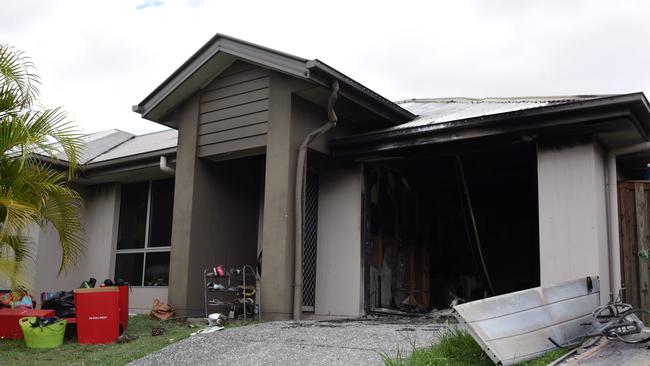 The home at Maudsland gutted by fire this morning. Photo: Steve Holland