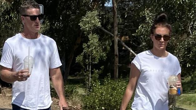 Richmond Coach Damien Hardwick with Alexandra Crow. Picture credit: Herald Sun staff