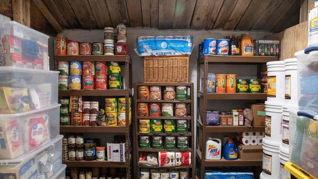 A storage room at Fortitude Ranch in Mathias resembles many kitchen cupboards nowadays. Picture: AFP