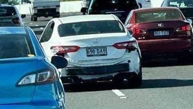 A white Toyota Camry reported stolen at the weekend seen driving on Mulgrave Road on Sunday. Picture: Changing Cairns Crime Problems