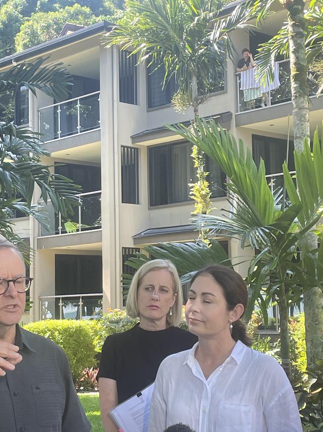 A man observes the press conference held by Mr Albanese today. Picture: Supplied