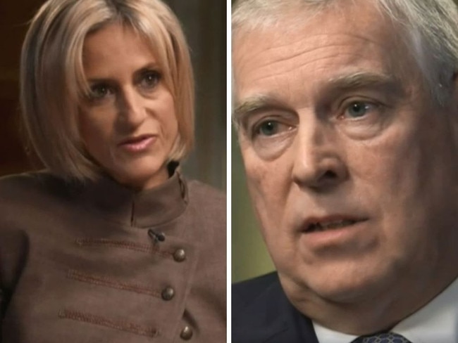 Emily Maitlis and Prince Andrew. Picture: Newsnight