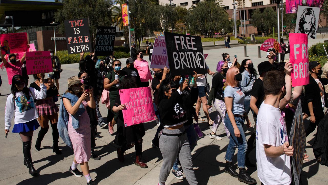 The FreeBritney movement has picked up in recent months. Picture: Patrick T. Fallon/AFP