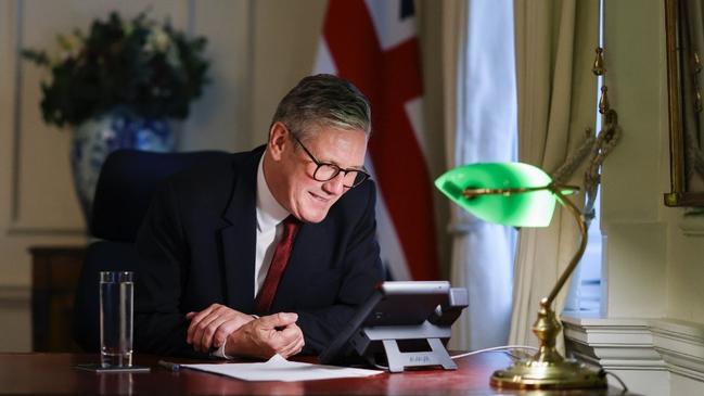 Sir Keir Starmer talks to Anthony Albanese from 10 Downing St. Picture: X/ British High Commissioner to Australia Vicki Treadell