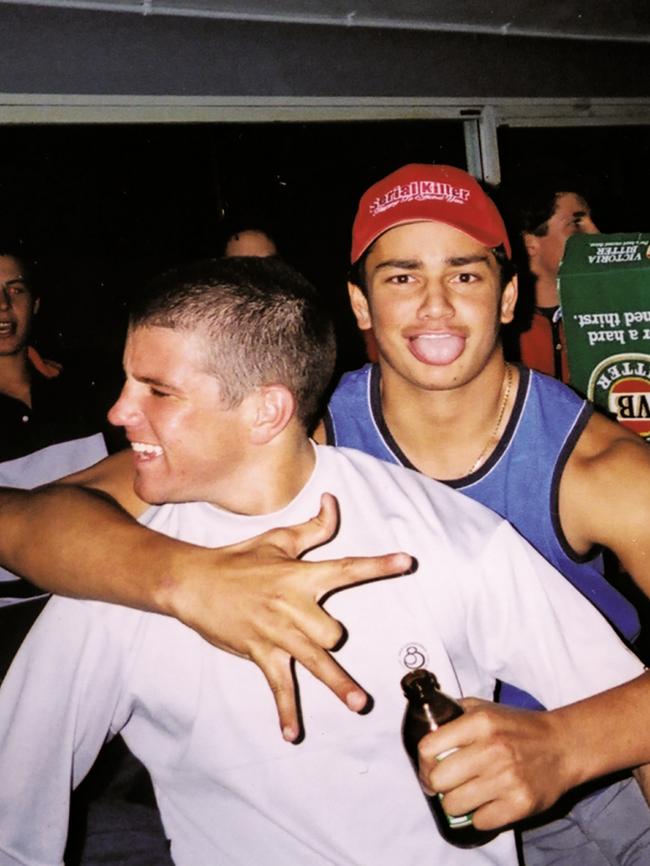 Richie on a night out with now Souths player John Sutton.