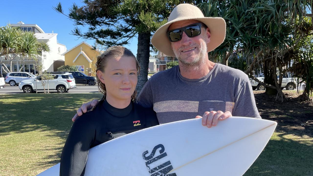 Lilah Pearce, 16, and Simon Pearce from Newcastle. Picture: Savannah Pocock