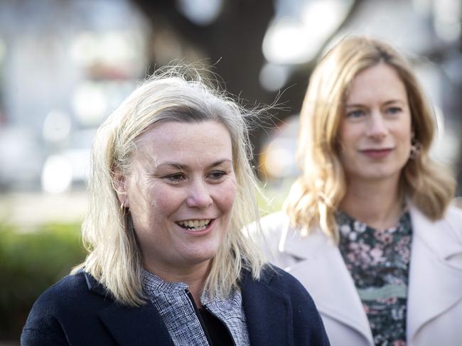 Tasmanian Labor deputy Anita Dow and leader Rebecca White. Picture: Chris Kidd