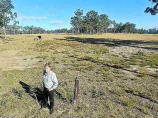 Developer Andrew Baker in front of the proposed ‘Gulmarrad Village’ development near Sheehans Lane. Picture: Adam Hourigan