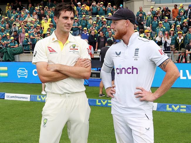 Pat Cummins and Ben Stokes’ contrasting styles produced a thrilling Test. Picture: Ryan Pierse/Getty Images