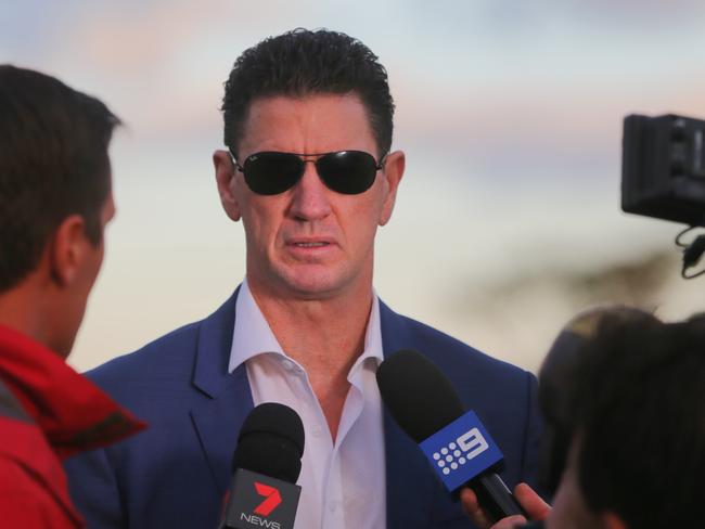 Sharks chairman Damien Keogh fronted the media on Monday. Picture: John Grainger