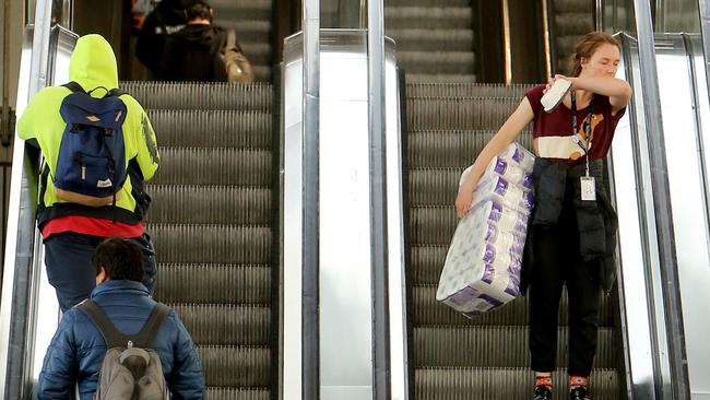 Woolworths has reinstated toilet paper limits at its Victorian stores. Picture: Stuart McEvoy/The Australian.