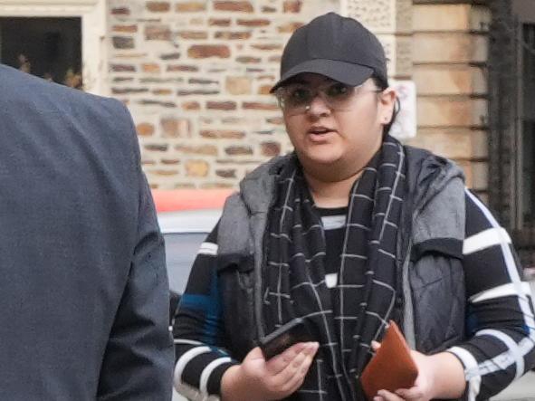 AMC 12 @ 10.20am: Mahnoor Malik arriving at court without her face covered. She is charged with death by careless use of a vehicle after killing a woman in a wheelchair in her van. Charge determination. 17 March 2025. Picture: Dean Martin