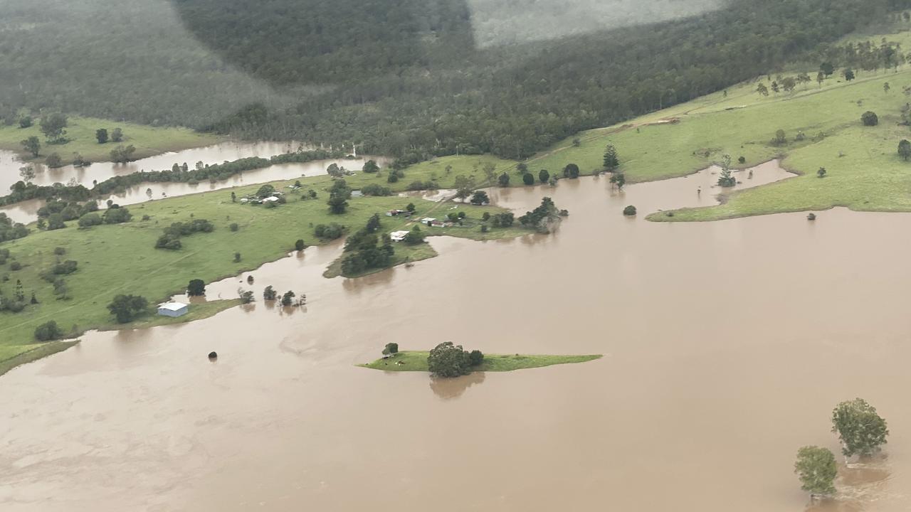 Photos of flooding around Gympie captured by Paul McKeown, chief pilot Wide Bay Air Charter.