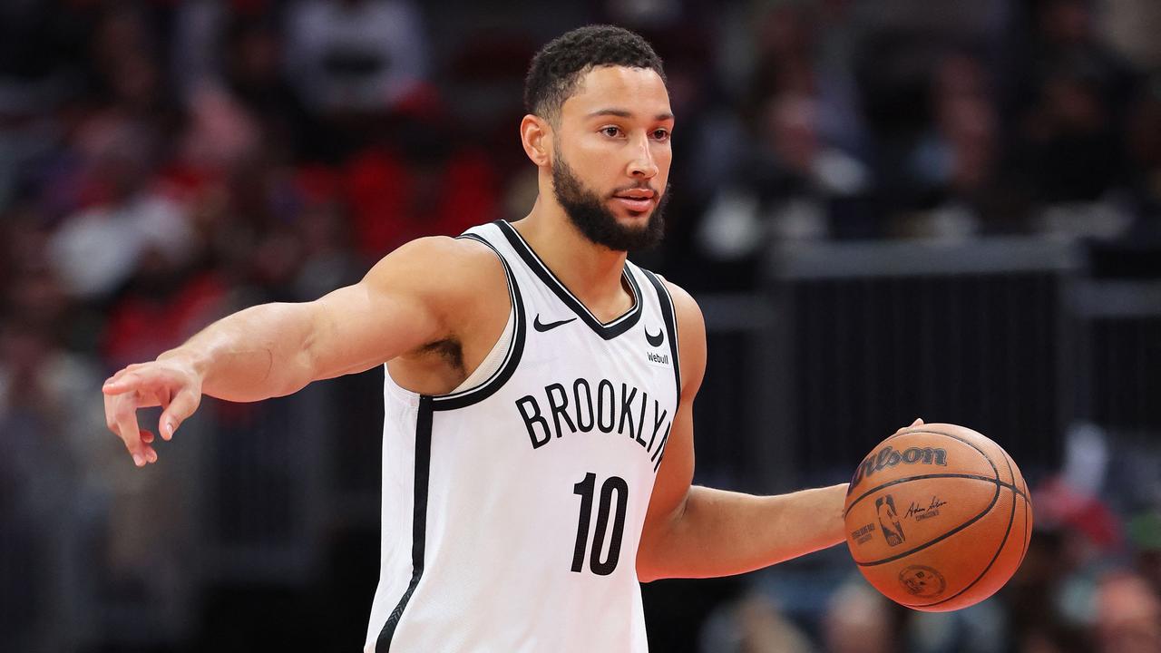 CHICAGO, ILLINOIS - NOVEMBER 03: Ben Simmons #10 of the Brooklyn Nets dribbles up the court against the Chicago Bulls in the second half of the NBA In-Season Tournament at the United Center on November 03, 2023 in Chicago, Illinois. NOTE TO USER: User expressly acknowledges and agrees that, by downloading and or using this photograph, User is consenting to the terms and conditions of the Getty Images License Agreement. Michael Reaves/Getty Images/AFP (Photo by Michael Reaves / GETTY IMAGES NORTH AMERICA / Getty Images via AFP)