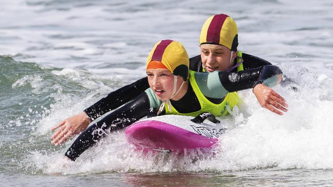 Hannah Temple and Oceania Eustace competing at a state titles a few years ago.