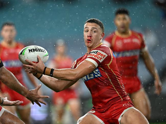 Kurt Donoghoe with a busted nose. Picture: NRL Photos