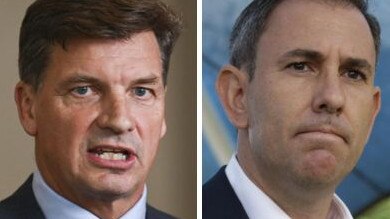 Opposition Treasury spokesman Angus Taylor, left, and Treasurer Jim Chalmers.