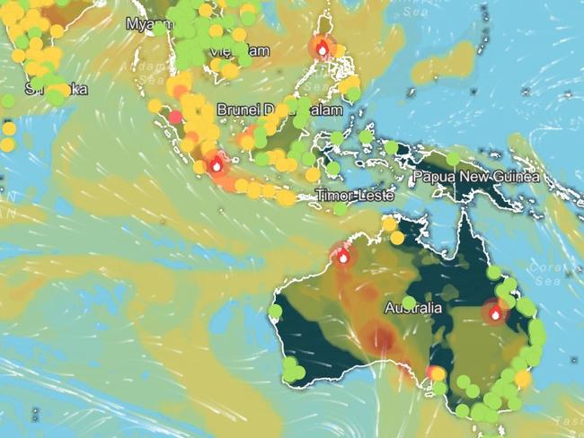 At one point on Thursday, Sydney had the third worst air quality in the world, according to IQAir. Picture: Supplied/IQAir