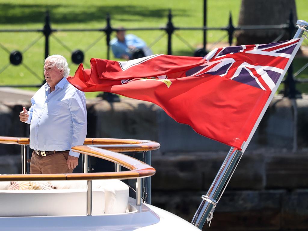 Mr Palmer on-board his $40m super yacht. Picture: NCA NewsWire/Dylan Coker